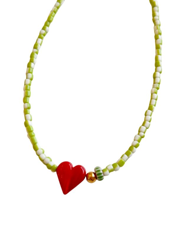 Short necklace with stripes and heart - Ifigenia Loukou - Image 5