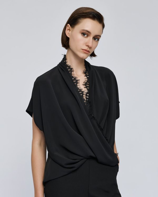 Wrap top with lace - Access Fashion