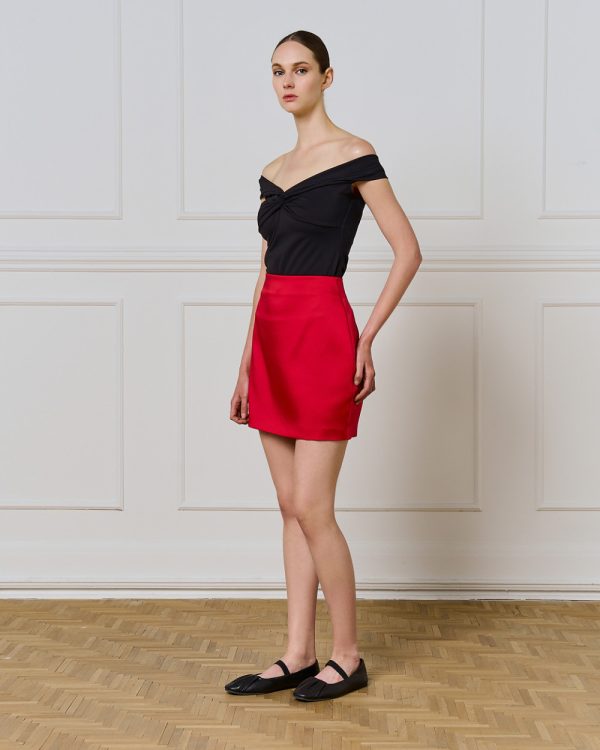 Fitted off-the-shoulder top with a knot - Access Fashion - Image 3