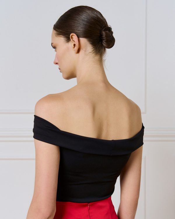 Fitted off-the-shoulder top with a knot - Access Fashion - Image 5