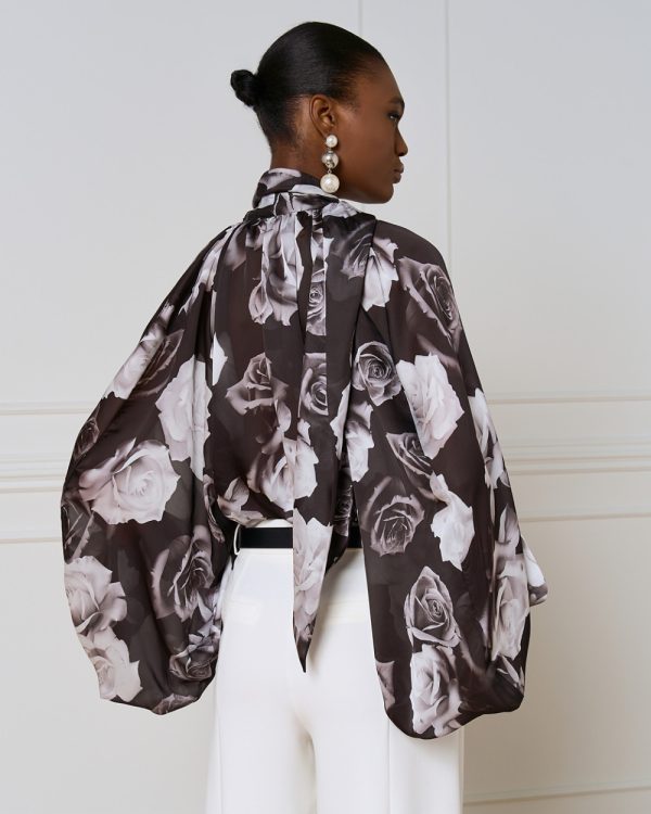 Floral blouse with long puffed sleeves - Access Fashion - Image 4
