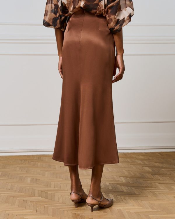 Midi satin skirt with hidden zipper - Access Fashion - Image 4