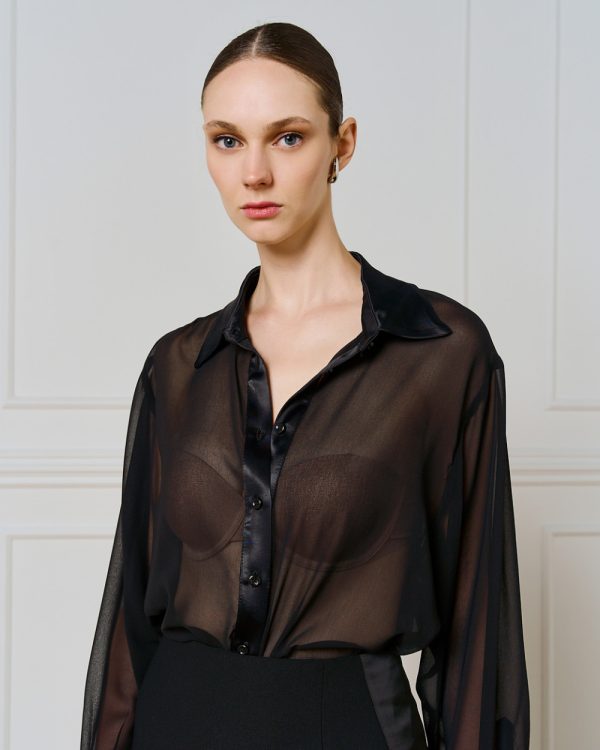 Mouslin shirt with puff sleeves - Access Fashion