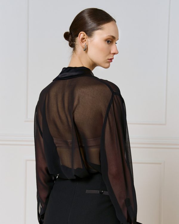Mouslin shirt with puff sleeves - Access Fashion - Image 4