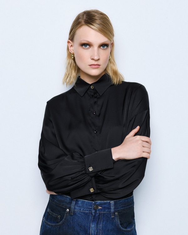Satin shirt with puff sleeves - Access Fashion - Image 14