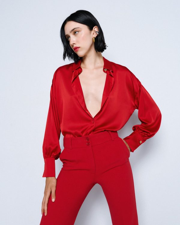 Satin shirt with puff sleeves - Access Fashion - Image 7