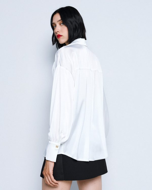 Satin shirt with puff sleeves - Access Fashion - Image 5