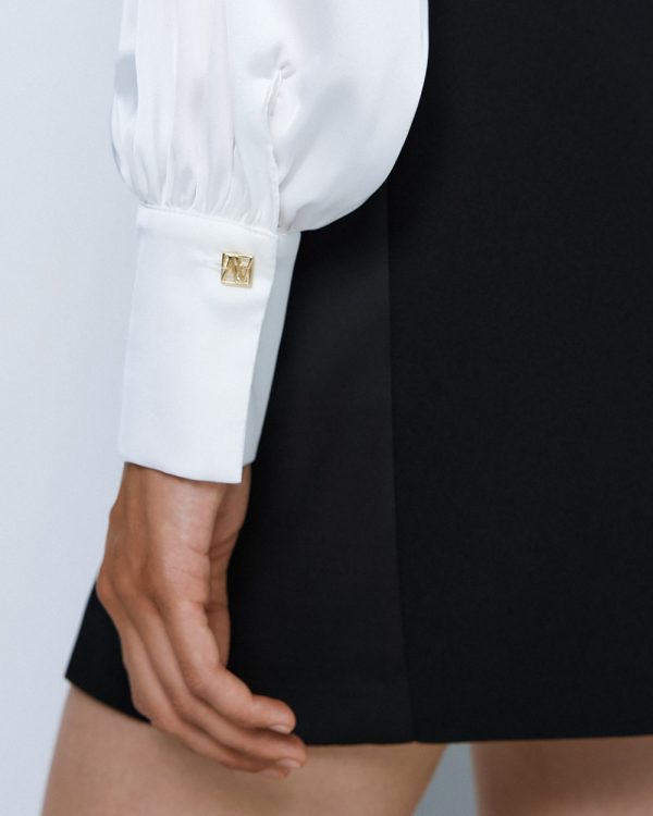 Satin shirt with puff sleeves - Access Fashion - Image 6