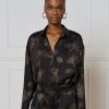 Printed long-sleeve shirt with creased texture - Access Fashion