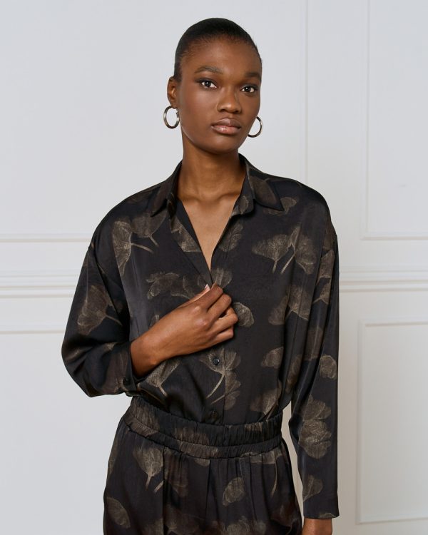 Printed long-sleeve shirt with creased texture - Access Fashion - Image 3