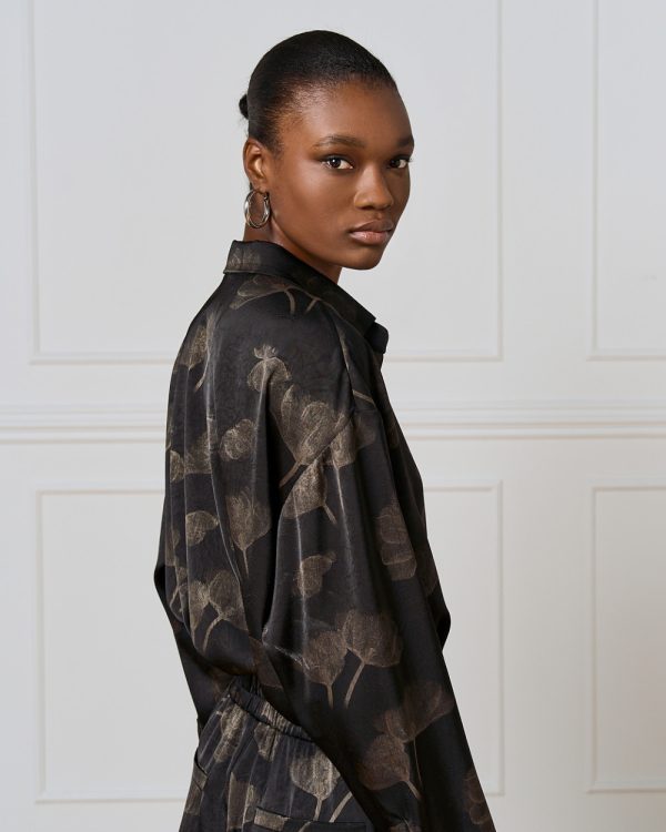 Printed long-sleeve shirt with creased texture - Access Fashion - Image 4