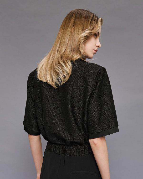 Short-sleeved lurex blouse - Access Fashion - Image 5