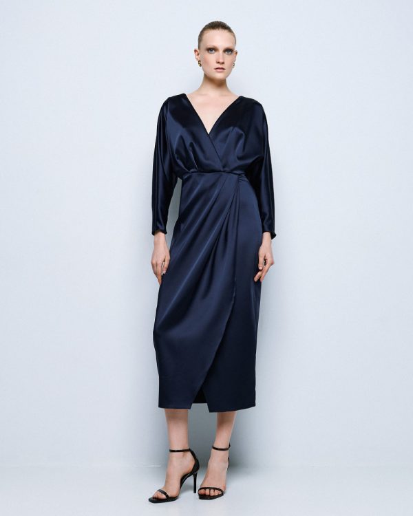 Satin wrap dress - Access Fashion - Image 5