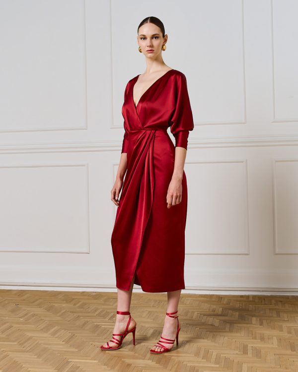 Satin wrap dress - Access Fashion
