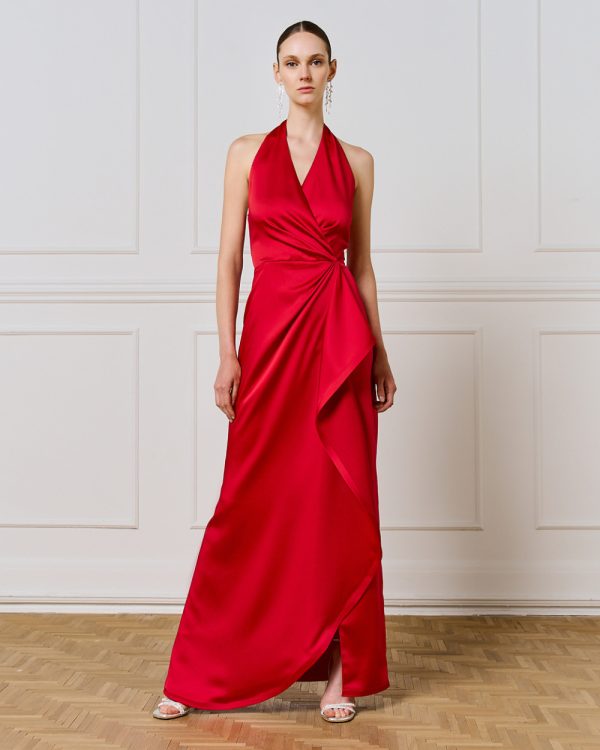 Maxi dress with front ruffle - Access Fashion