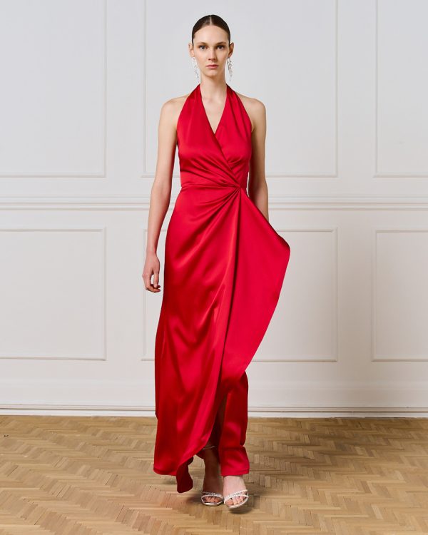 Maxi dress with front ruffle - Access Fashion - Image 3