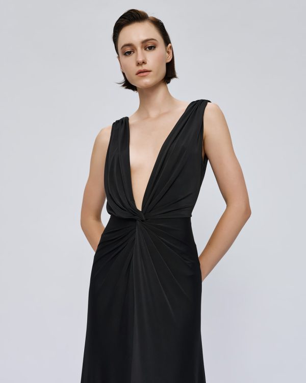 Maxi dress with tie detail and ruching -  Access Fashion - Image 6