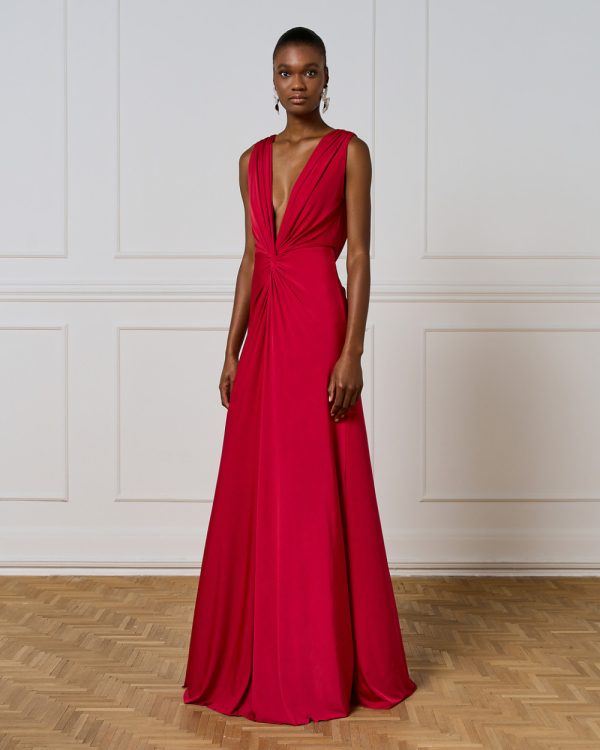 Maxi dress with tie detail and ruching -  Access Fashion