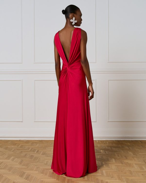 Maxi dress with tie detail and ruching -  Access Fashion - Image 4