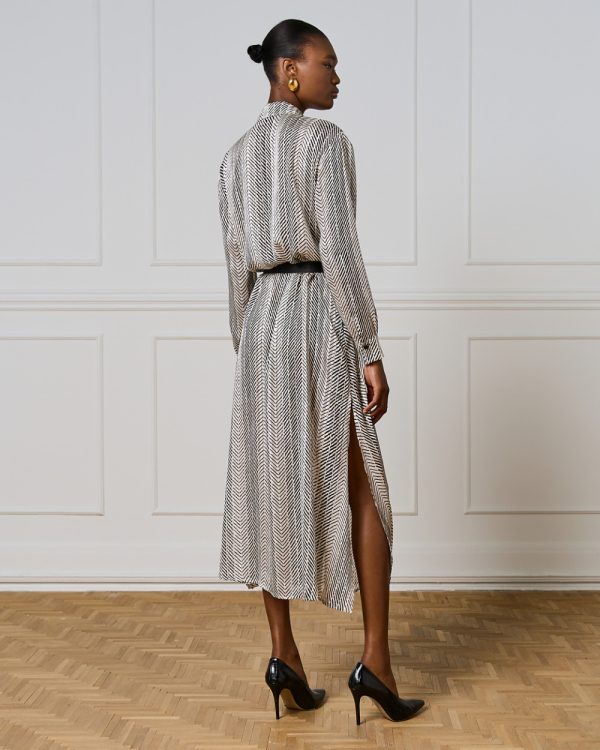 Long printed shirt-dress with lurex details - Access Fashion - Image 4