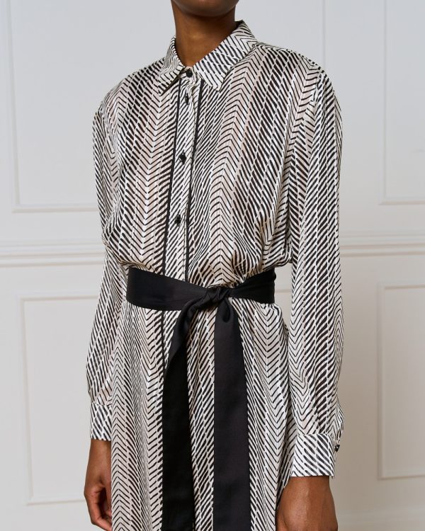 Long printed shirt-dress with lurex details - Access Fashion - Image 5