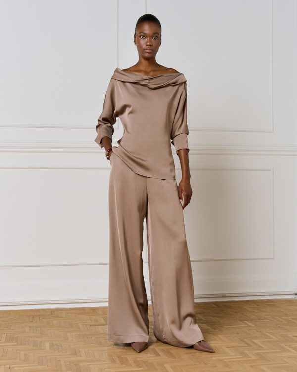 High-waist wide-leg satin pants - Access Fashion - Image 3
