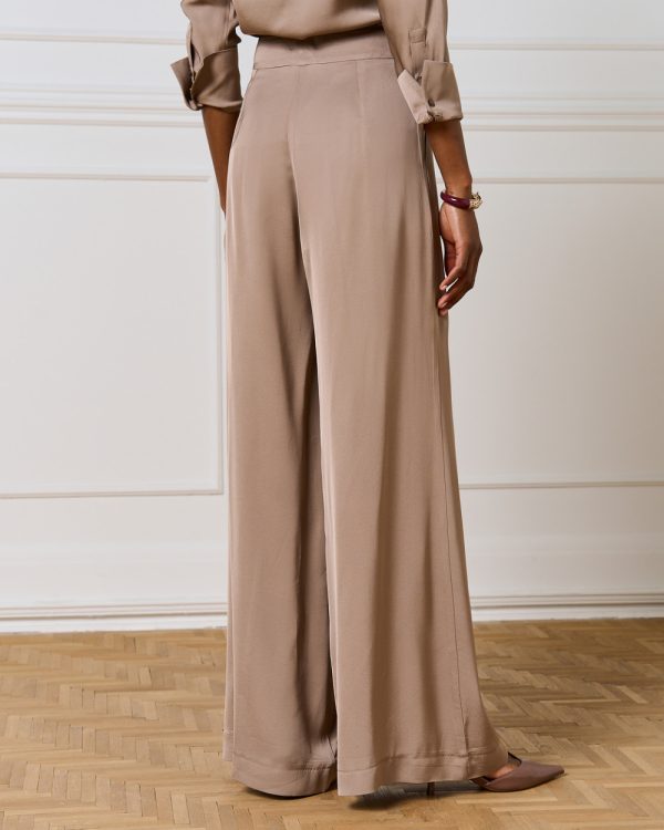 High-waist wide-leg satin pants - Access Fashion - Image 4