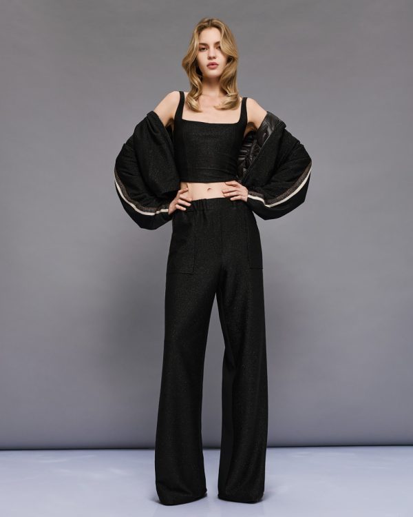 Elastic-waist pants with side details - Access Fashion - Image 3