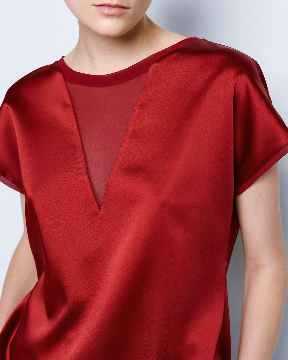 Brouska - 54-2035-227 Satin top with a muslin front - Access Fashion - Image 7