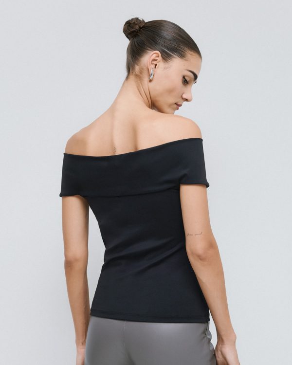 Fitted off-the-shoulder top with a knot - Access Fashion - Image 4