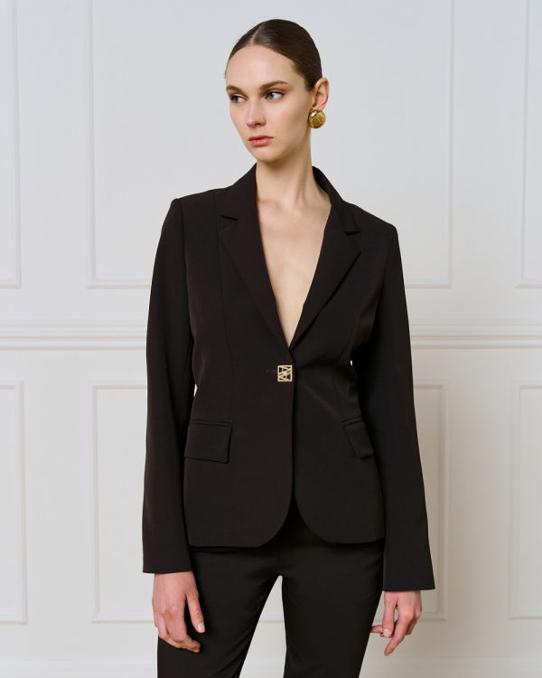 Tailored blazer with a monogram button - Access Fashion