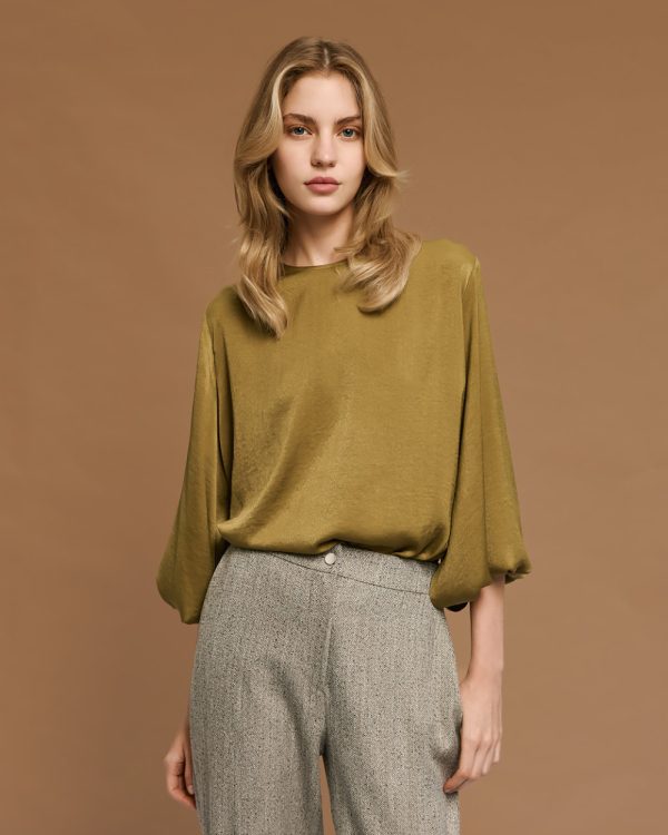 Satin blouse with long sleeves - Access Fashion