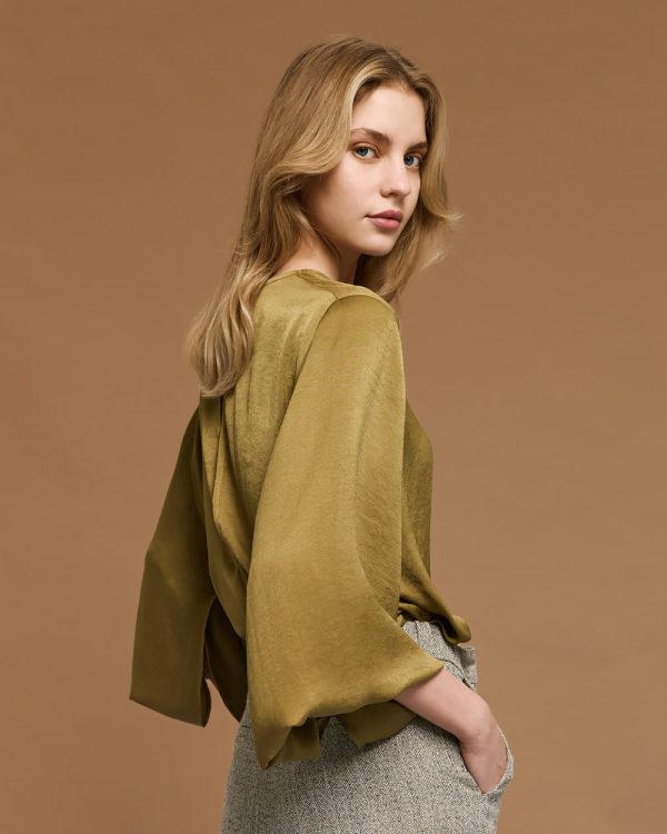 Satin blouse with long sleeves - Access Fashion - Image 5