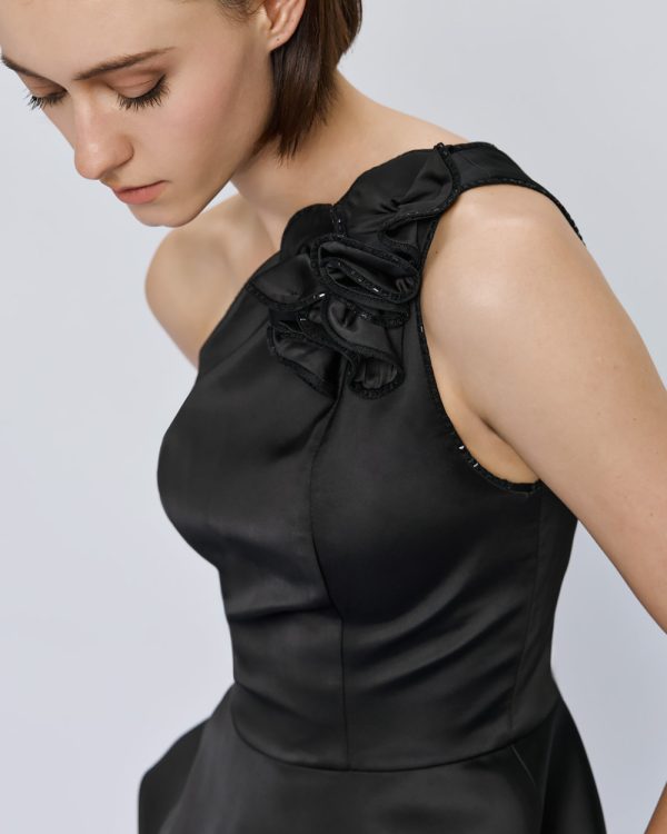 Satin one-shoulder top with floral detailing - Access Fashion - Image 5