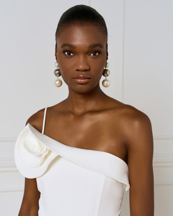 Long dress with with a ruffled flower detail - Access Fashion - Image 5