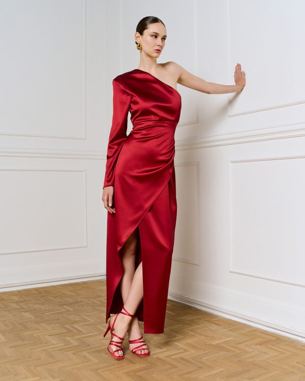 Satin one-shoulder dress - Access Fashion