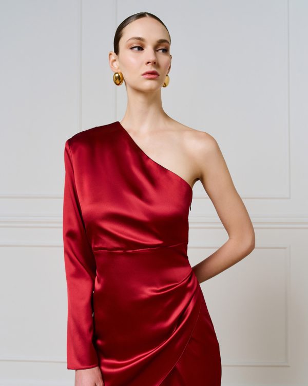 Satin one-shoulder dress - Access Fashion - Image 5