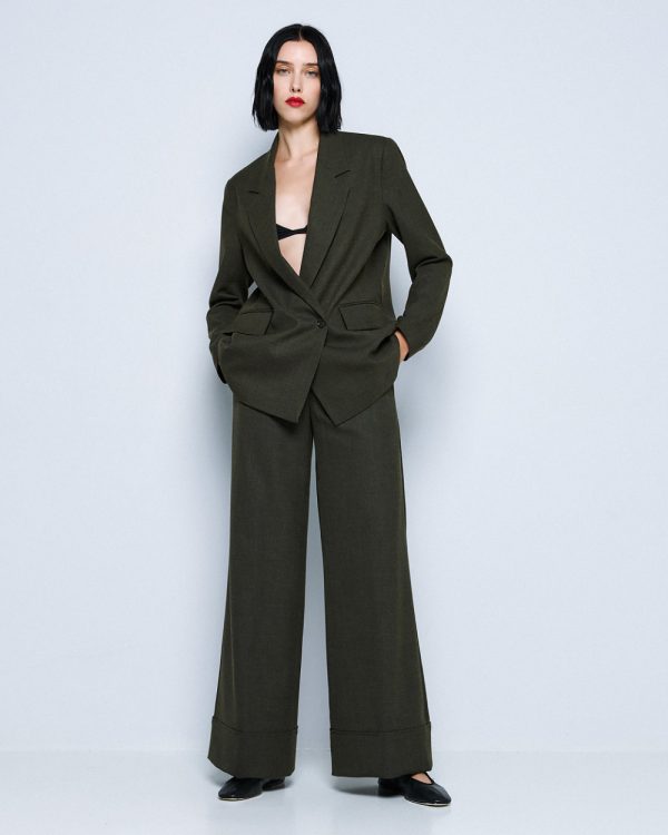 Wide-leg pants with turn-up hems - Access Fashion