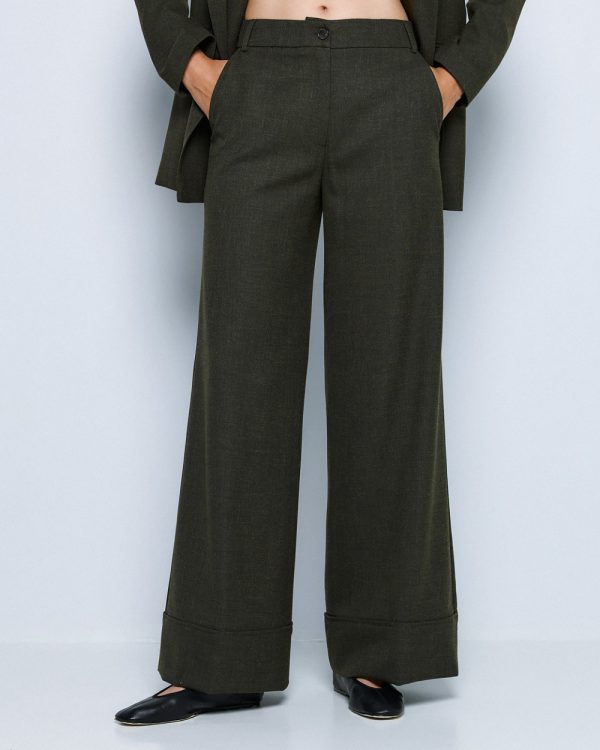 Wide-leg pants with turn-up hems - Access Fashion - Image 2