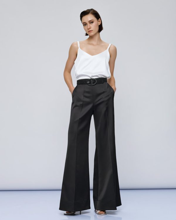 High-waist satin wide-leg pants - Access Fashion - Image 3