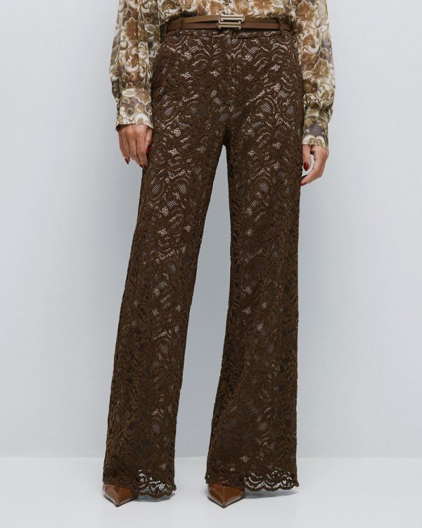 Chenille lace straight-leg pants - Access Fashion - Image 2