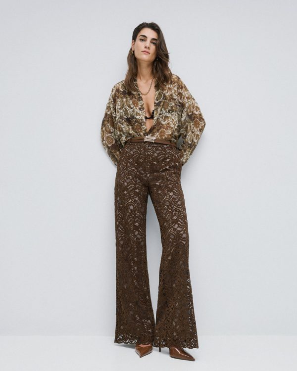 Chenille lace straight-leg pants - Access Fashion - Image 3