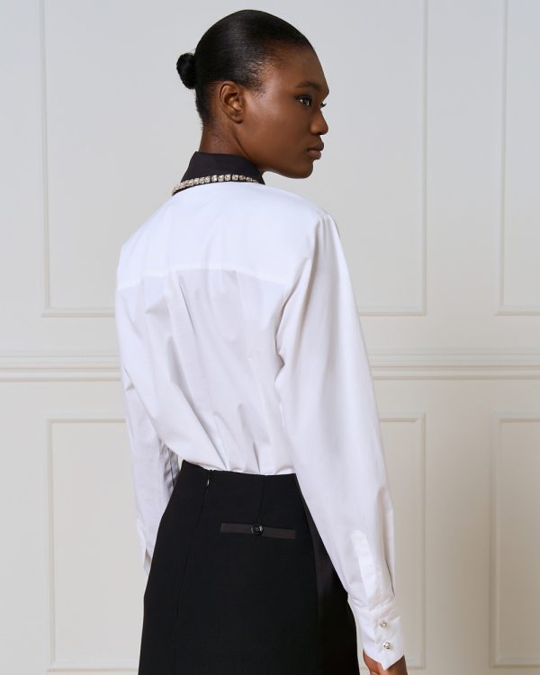 Shirt with detachable rhinestone collar - Access Fashion - Image 4