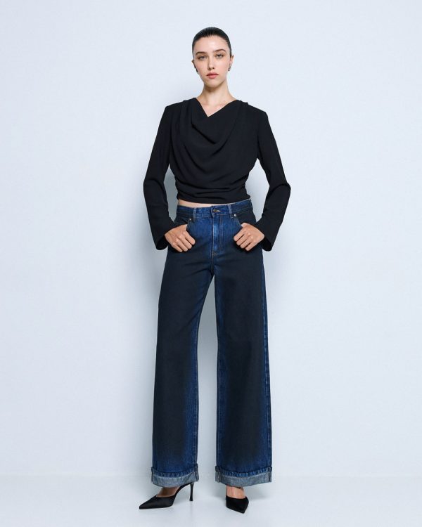 Wide-leg denim pants -Access Fashion