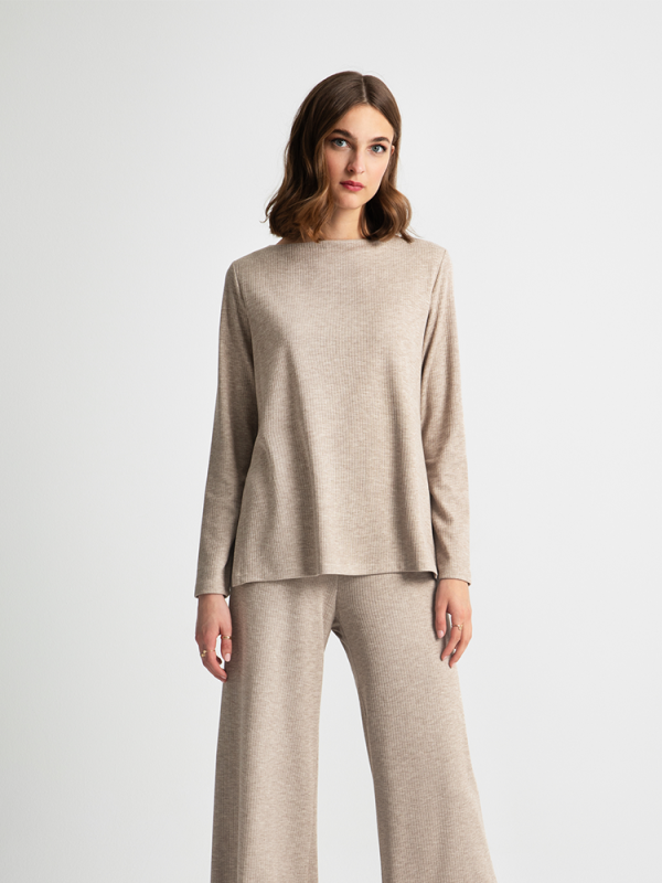 Long-sleeve knit blouse - Moutaki