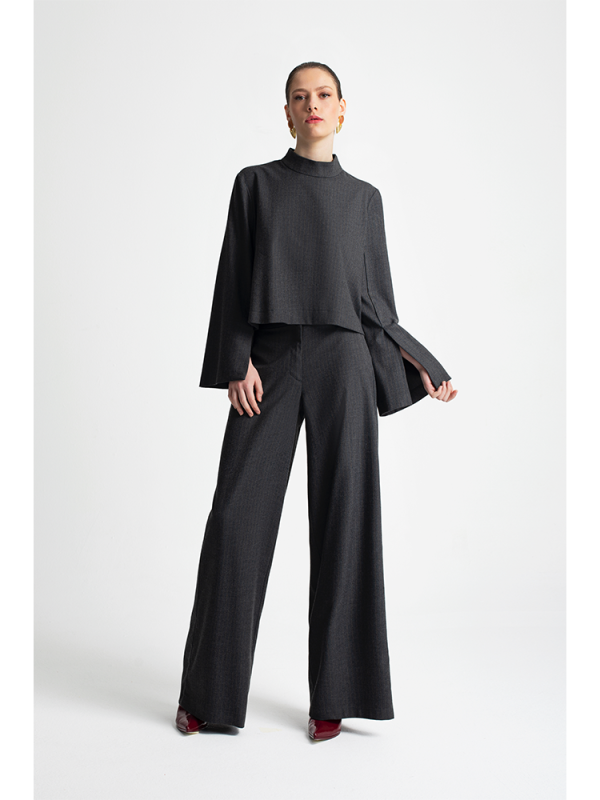 High-waist trousers with wide leg - Moutaki