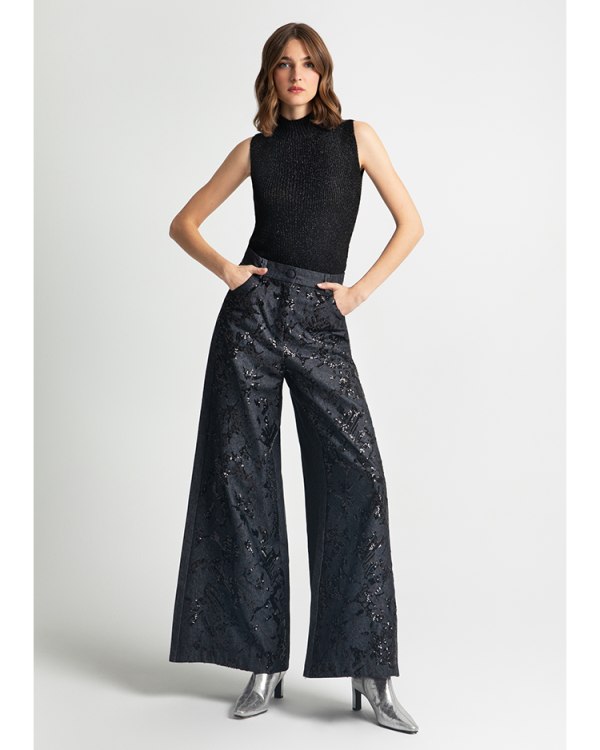 Sequin wide-leg trousers - Moutaki