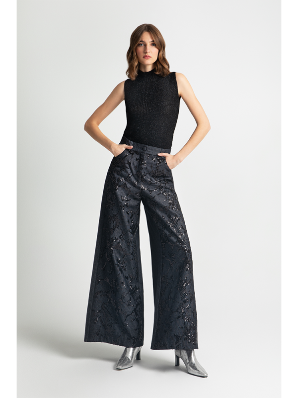 Sequin wide-leg trousers - Moutaki