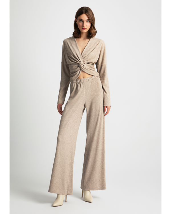 Wide-leg knit trousers - Moutaki