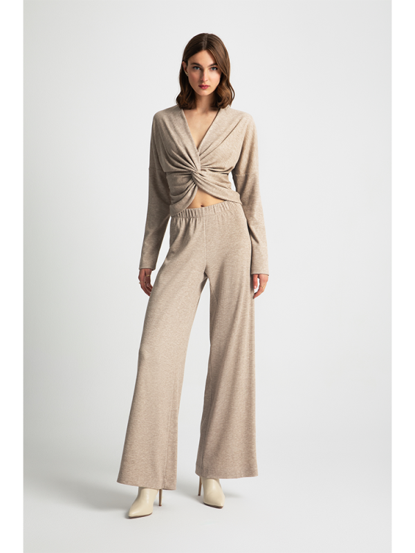 Wide-leg knit trousers - Moutaki
